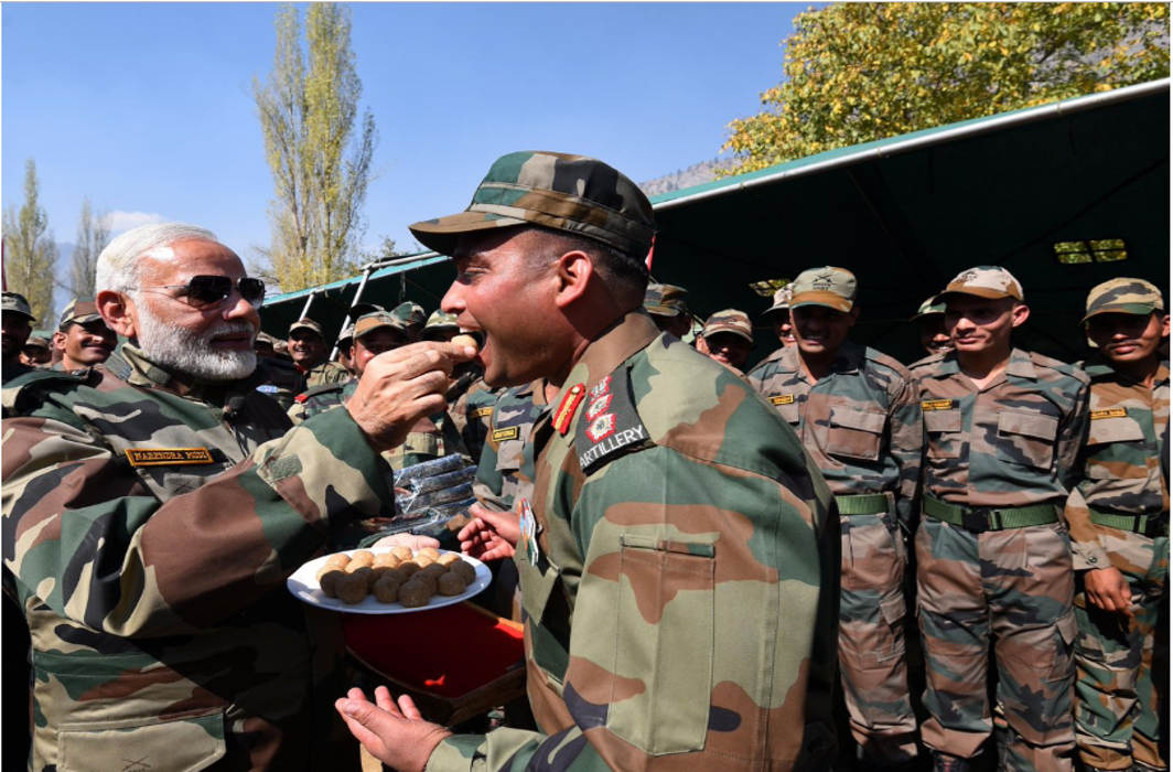 Modi with soldier