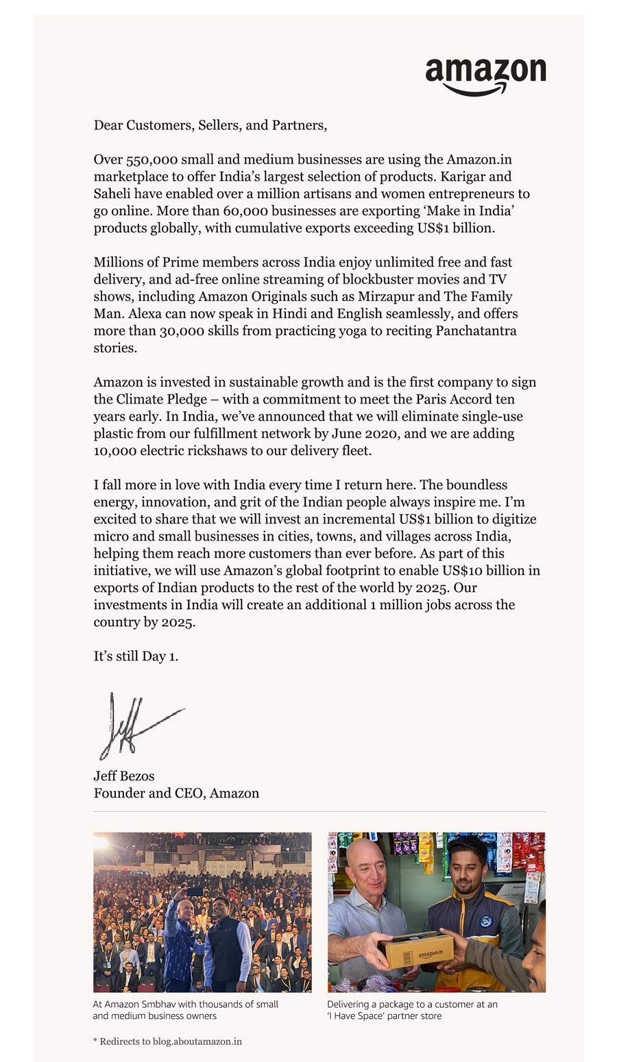 Jeff Bezos'letter