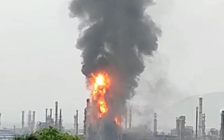 fire at HPCL plant in Vishakhapatnam