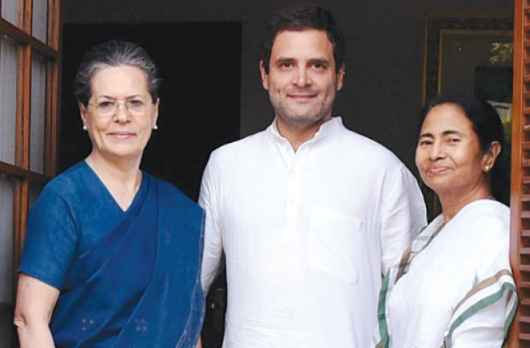 Sonia Gandhi, Rahul Gandhi and Mamata Banerjee