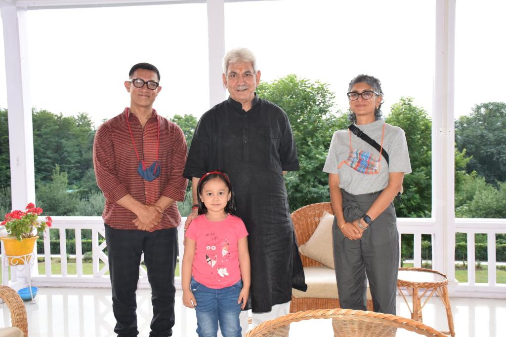 Aamir Khan, Kiran Rao meet Jammu and Kashmir Lieutenant Governor Manoj Sinha