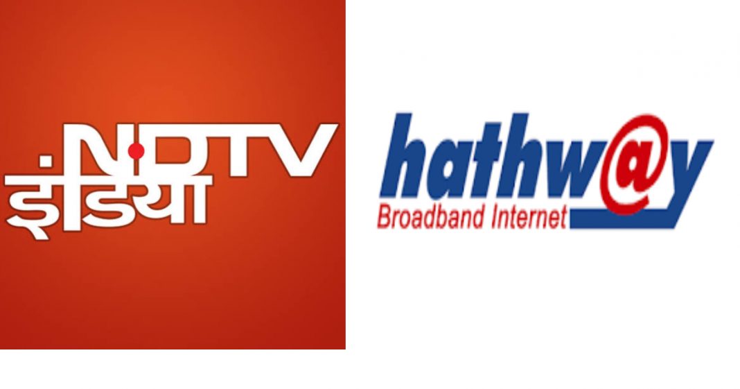 Hathway cable removes NDTV India from popular channel packs, channel