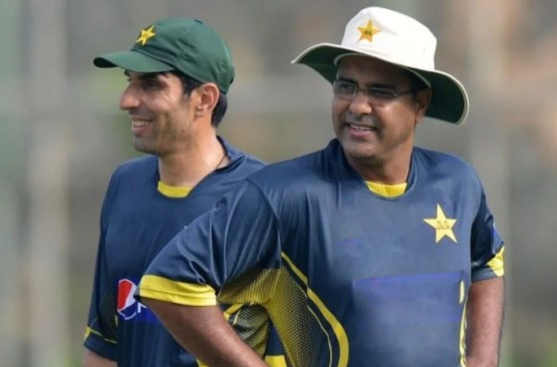 Pakistan head coach Misbah-ul-Haq, bowling coach Waqar