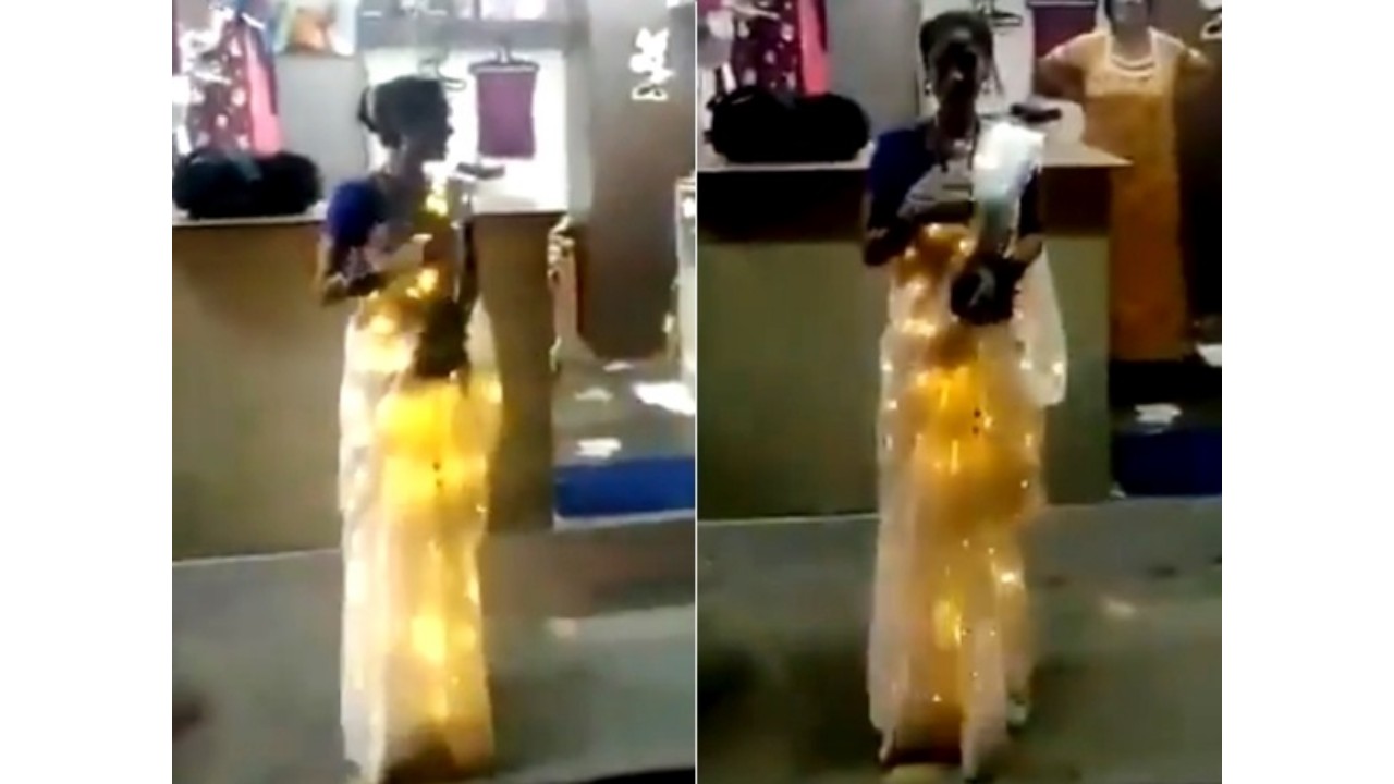 Video of woman wearing 'LED Saree' goes viral , leave netizens amazed with her unique style