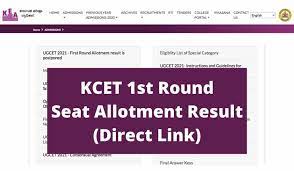 KCET seat allotment result 2021