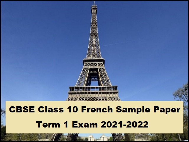 CBSE class 10 French examination answer key 2021
