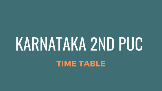 Karnataka 2nd PUC Timetable 2022