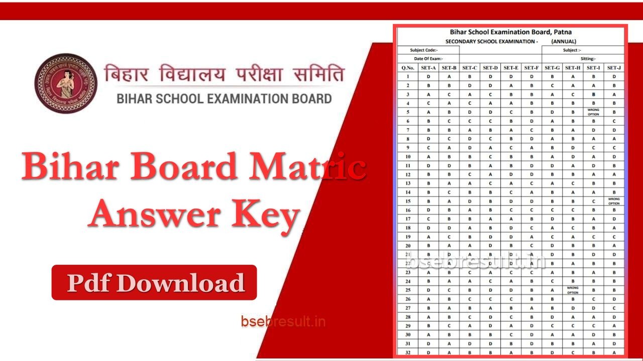 Bihar Board class 10 answer key