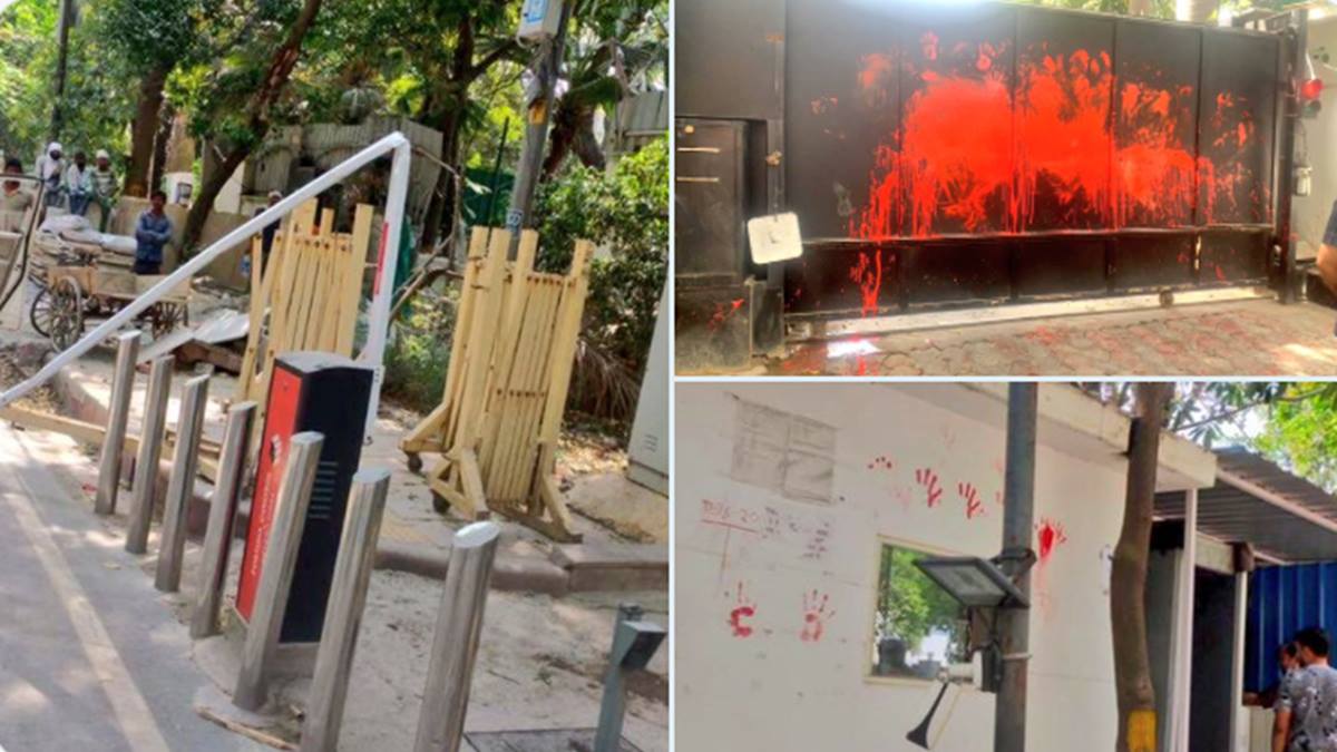 BJP Worker vandalise Arvind Kejriwal's home