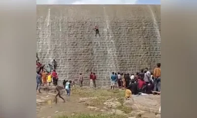 Karnataka man climbs Srinivasa Sagara dam