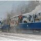 Mobs set trains on fire