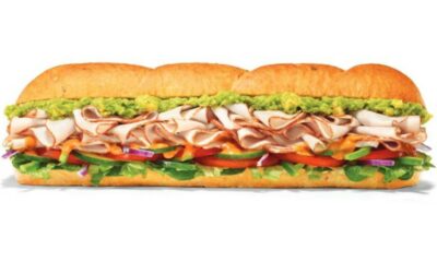 Half-eaten Subway sandwich