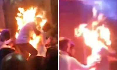 Man accidentally sets himself on fire