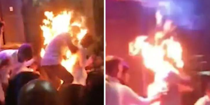 Man accidentally sets himself on fire