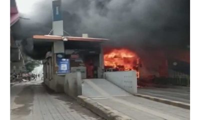 Gujarat: Fire breaks out in bus in Ahmedabad's Memnagar station