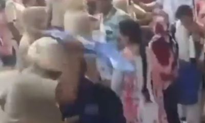 Viral: Policeman canes woman teacher protesting outside Punjab minister Gurmeet Singh