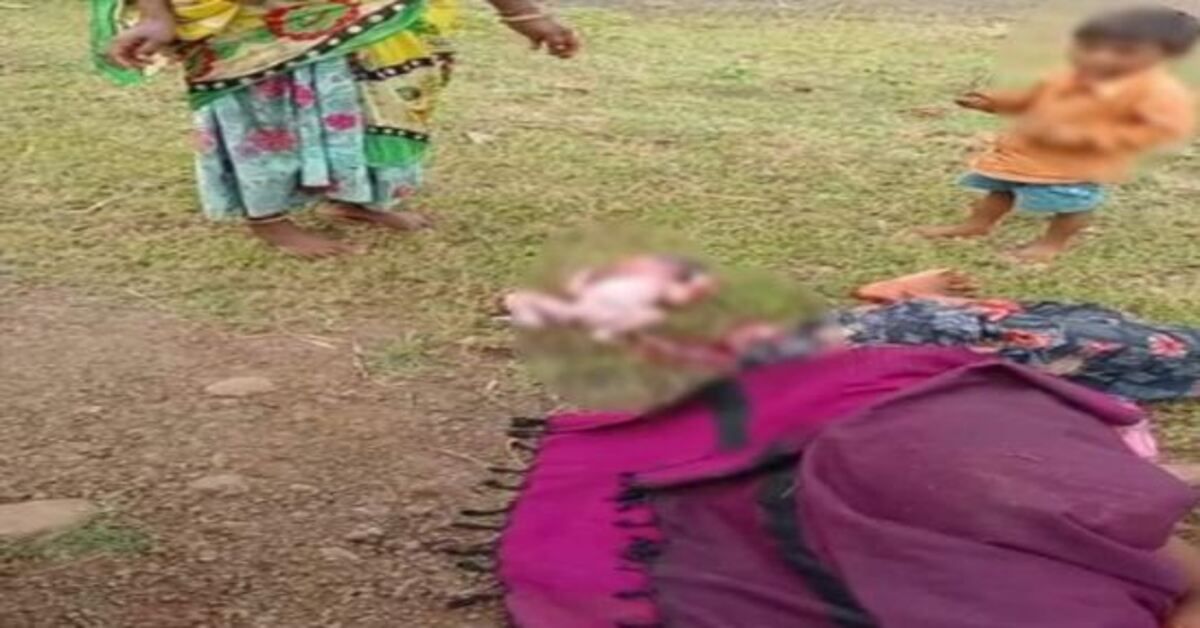 Woman gives birth on road