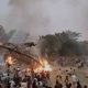 Haryana: 80-feet burning Ravana effigy falls in Yamunanagar