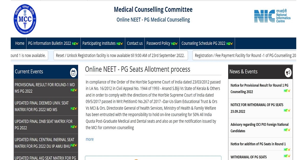 Tamil Nadu NEET PG counselling 2022