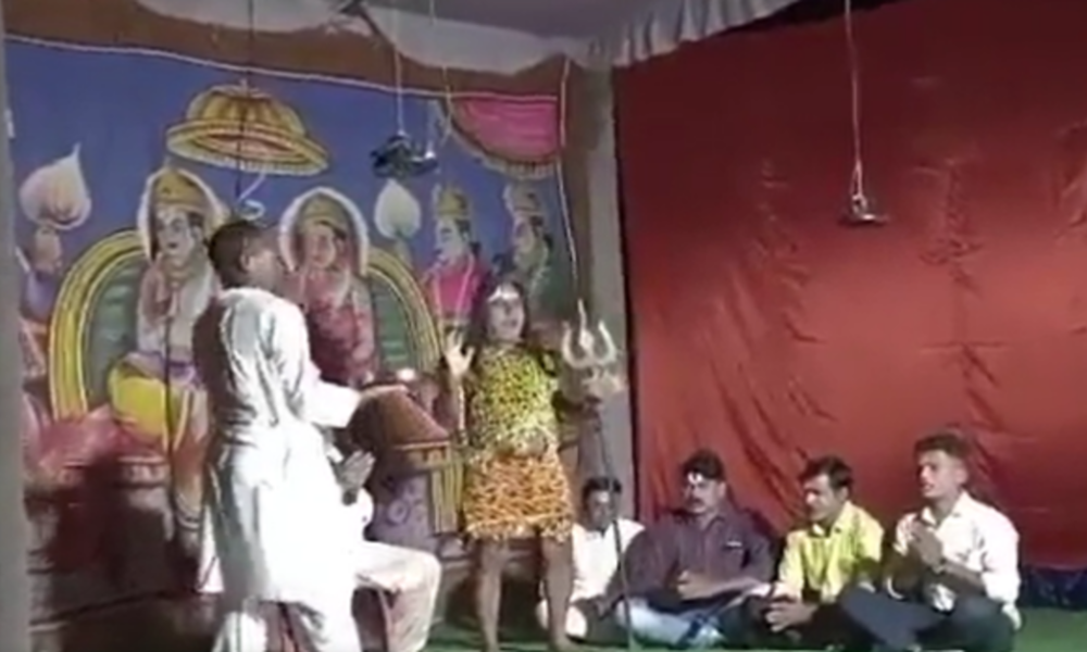 Man playing lord Shiva during Ramleela