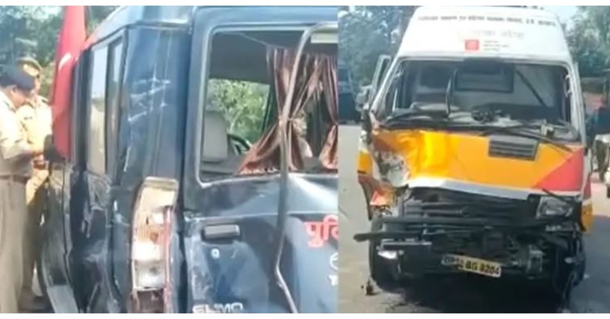 Ambulance, police jeep collides in UP Deputy CM Brajesh Pathak's convoy, several injured