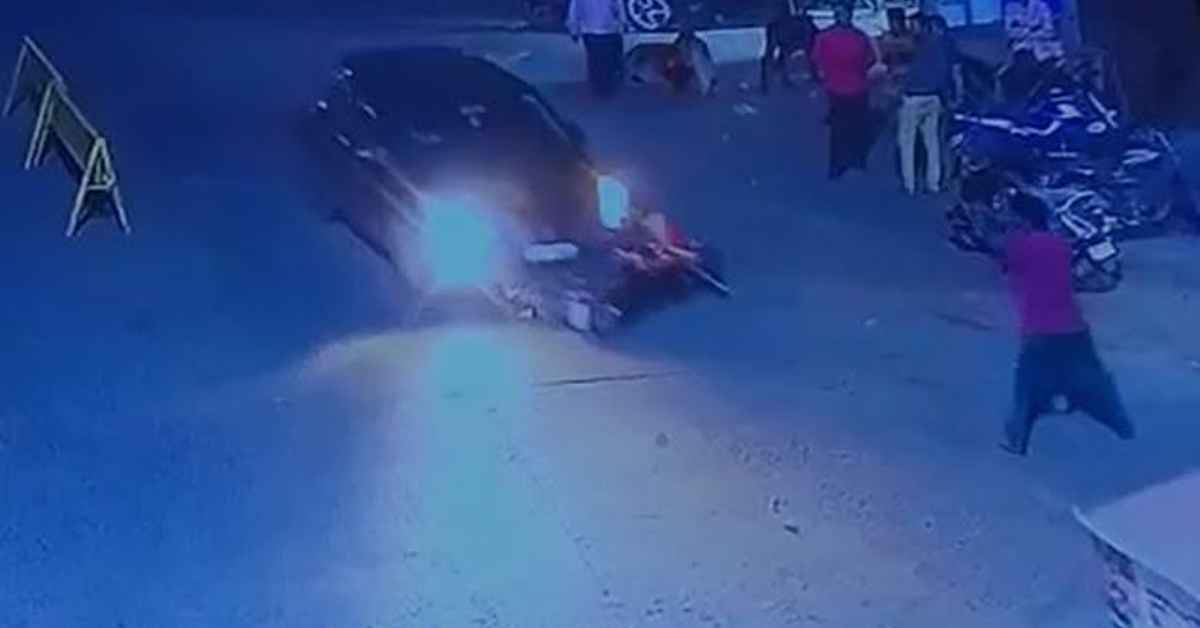 car drags motorcycle