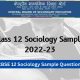 CBSE Class 12 Sociology sample paper
