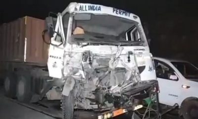 bus collides with truck in Rewa