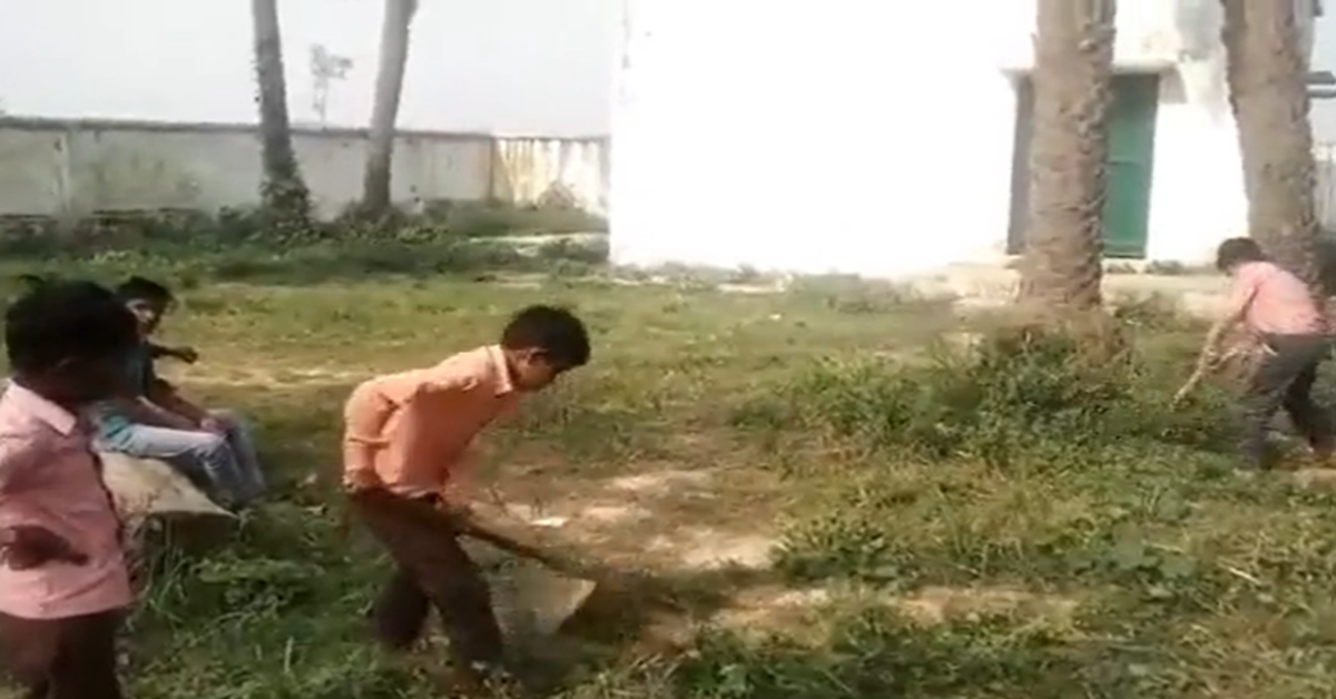 Children forced to clean UP’s government school