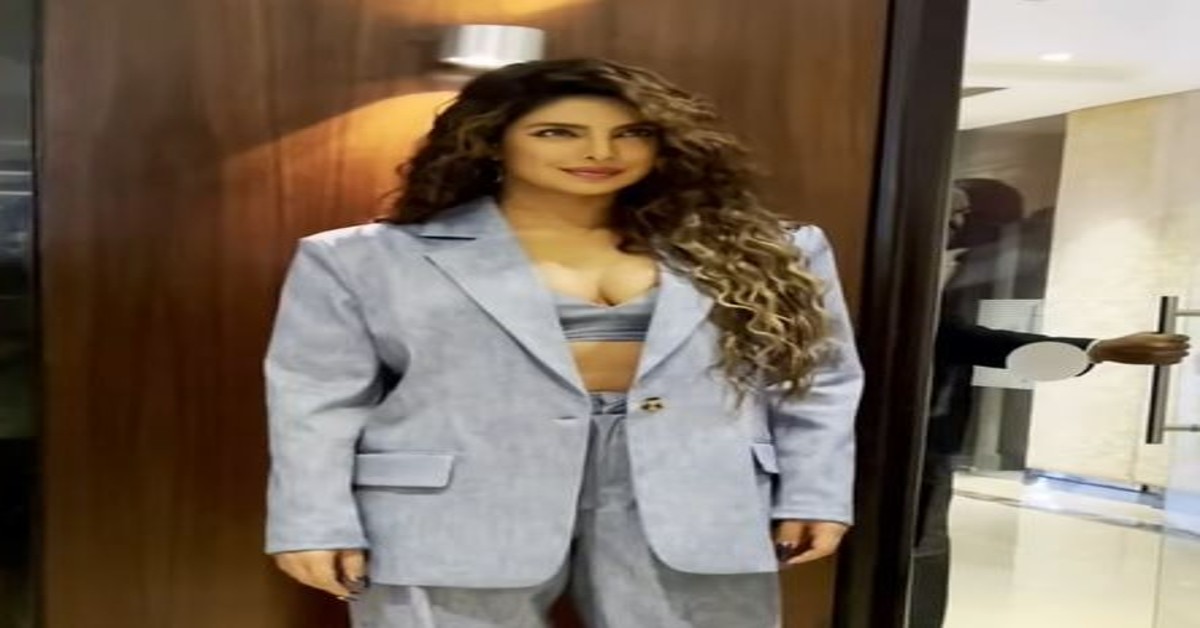Priyanka Chopra spotted in blue pant-suit with her bodyguard, watch viral video