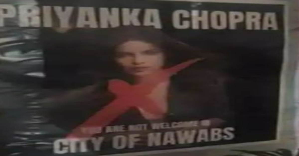 Lucknow: Priyanka Chopra visits childhood home, protesters put up posters saying PC not welcomed in the city of nawabs