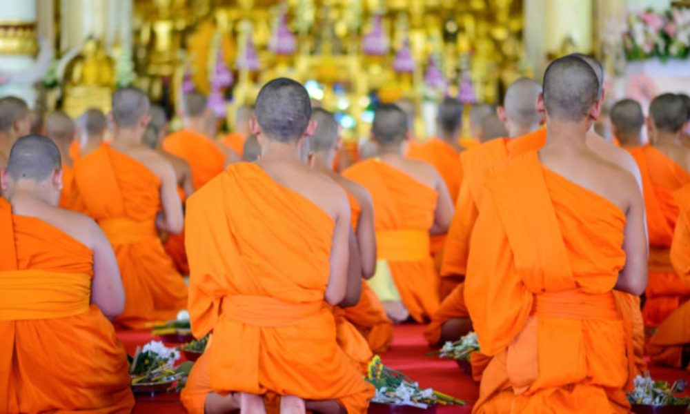 monks at Buddhist temple
