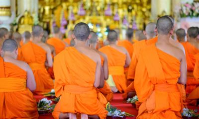 monks at Buddhist temple