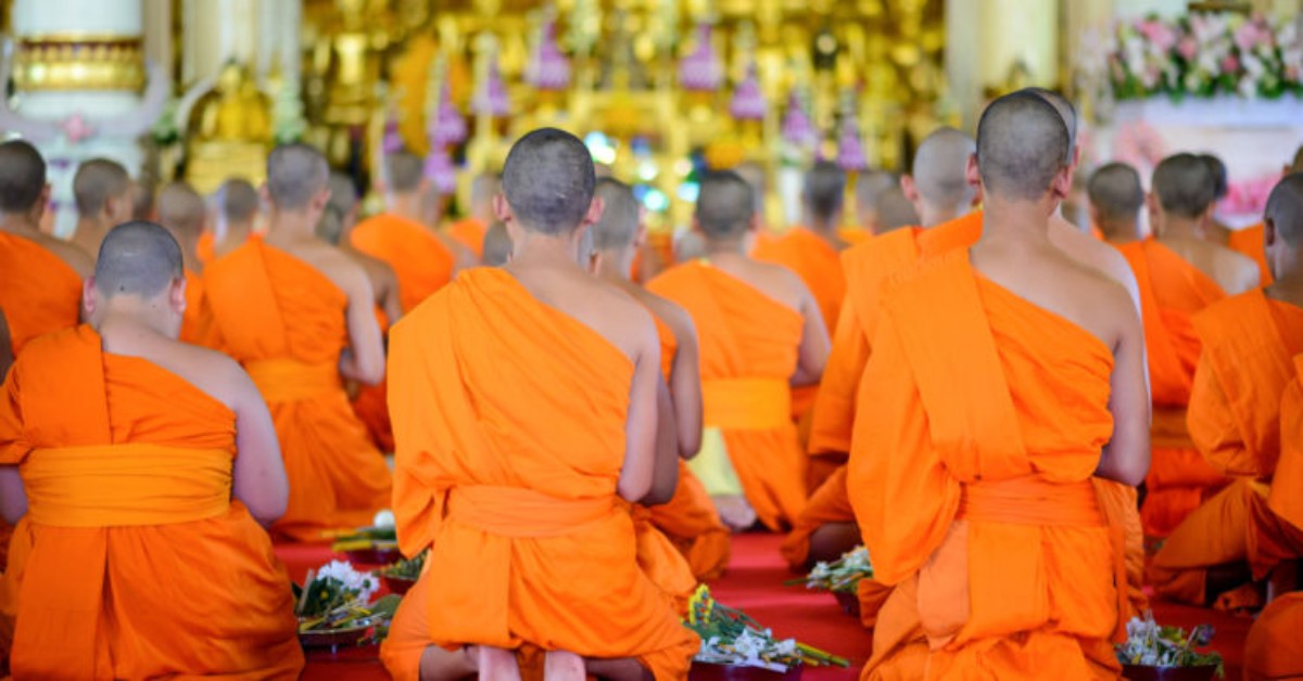 monks at Buddhist temple