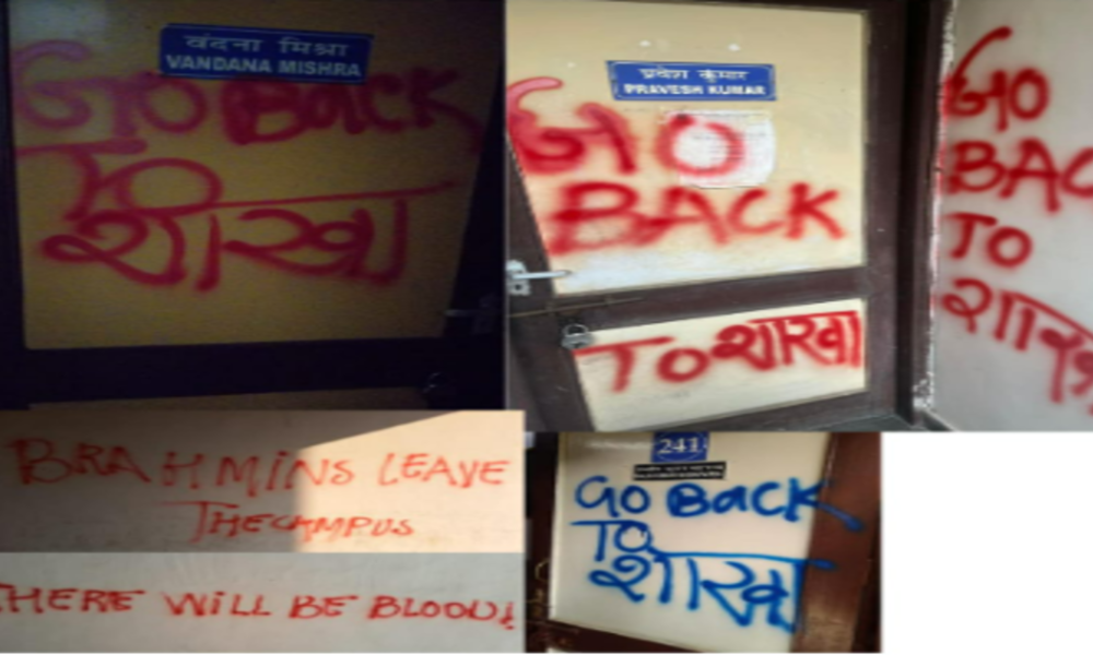 JNU’s vandalised Anti-Brahmin slogan