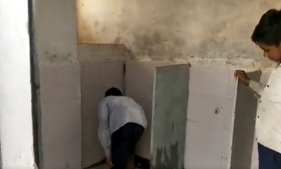 Dalit student cleans toilet