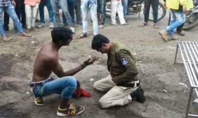 Madhya Pradesh: Drunk policeman strips down his uniform on road in Harda, suspended | WATCH