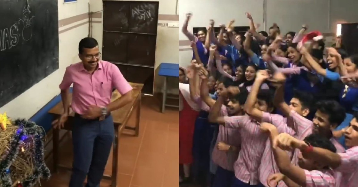 Viral: Teacher dances to Bhojpuri song Patli Kamariya Mori with students | WATCH