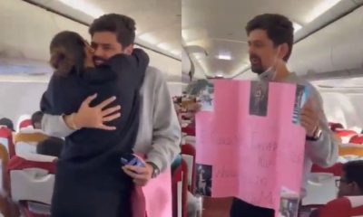 Mid-air love: Man proposes to his fiance on Air India flight, video goes viral | WATCH