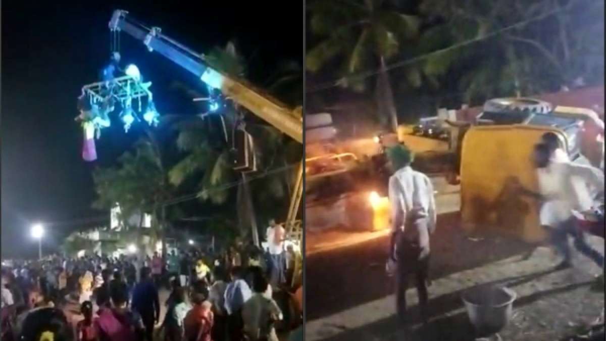 crane collapses during temple festival near Chennai