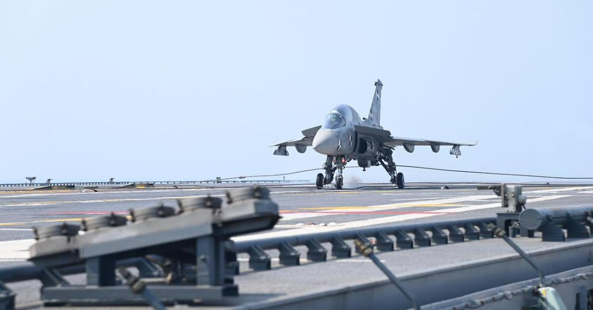 Indian Navy: Successful landing of Light Combat Aircraft on INS Vikrant | See Photos
