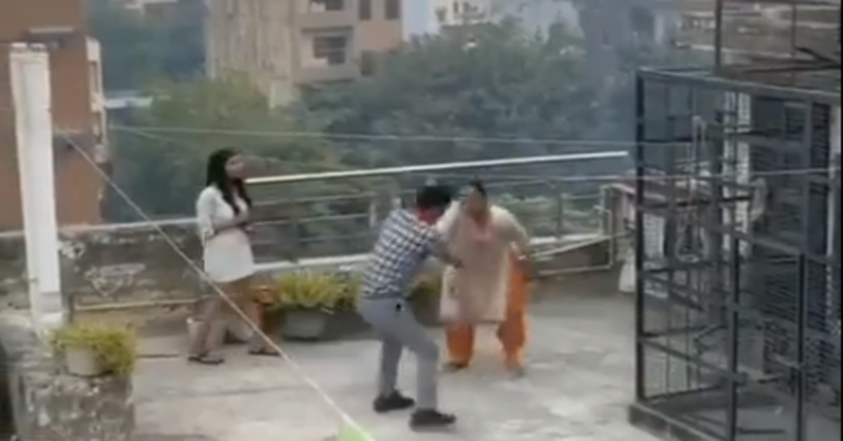 woman catching daughter and her boyfriend