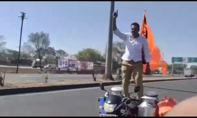 Man performs dangerous bike stunts