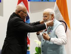For his global leadership, PM Modi conferred Fiji’s highest honour Copmanion of the Order