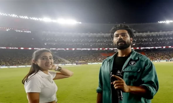 Vicky Kaushal, Sara Ali Khan exhilarated at stadium as Chennai Super Kings clinches victory, video viral; watch