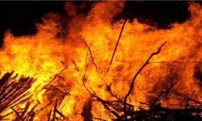 Uttar Pradesh's hut catches fire