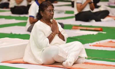 On International Yoga Day, President Droupadi Murmu takes part in yoga event at Rashtrapati Bhavan