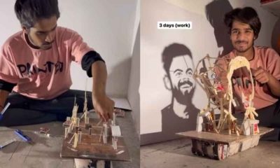 Social media hails artist who creates shadow portrait of Virat Kohli