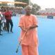 Jhansi: UP CM Yogi Adityanath plays hockey