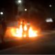 Watch: Moving car catches fire on Mumbra Bypass road in Thane
